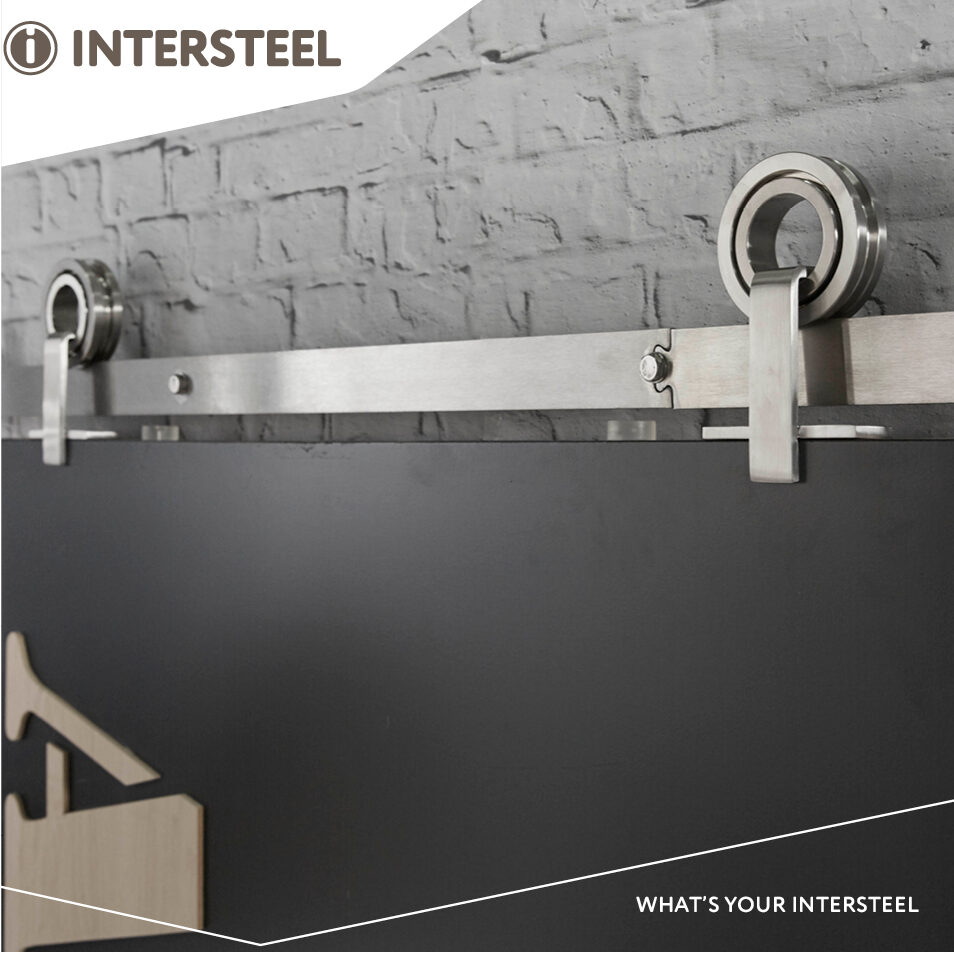 Schuifdeursysteem Modern Top rvs geborsteld